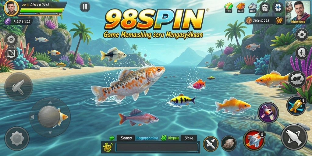 Gameplay menegangkan saat menangkap ikan di lautan.