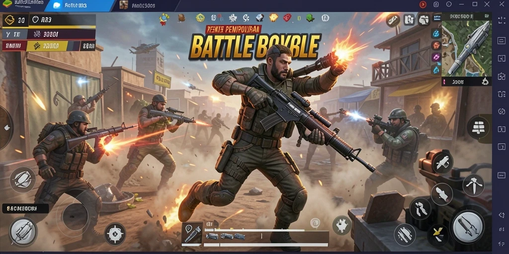 Screenshot utama RATU303 menampilkan aksi seru Battle Royale.