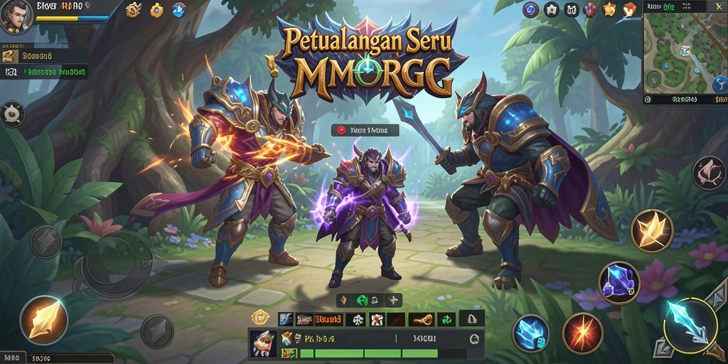 Screenshot gameplay RP8 menampilkan aksi seru dalam pertempuran MMORPG.