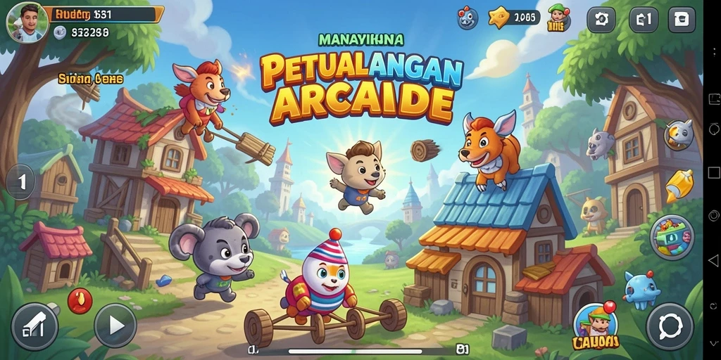 Screenshot gameplay V21 menampilkan aksi seru dan tantangan dalam game Arcade.