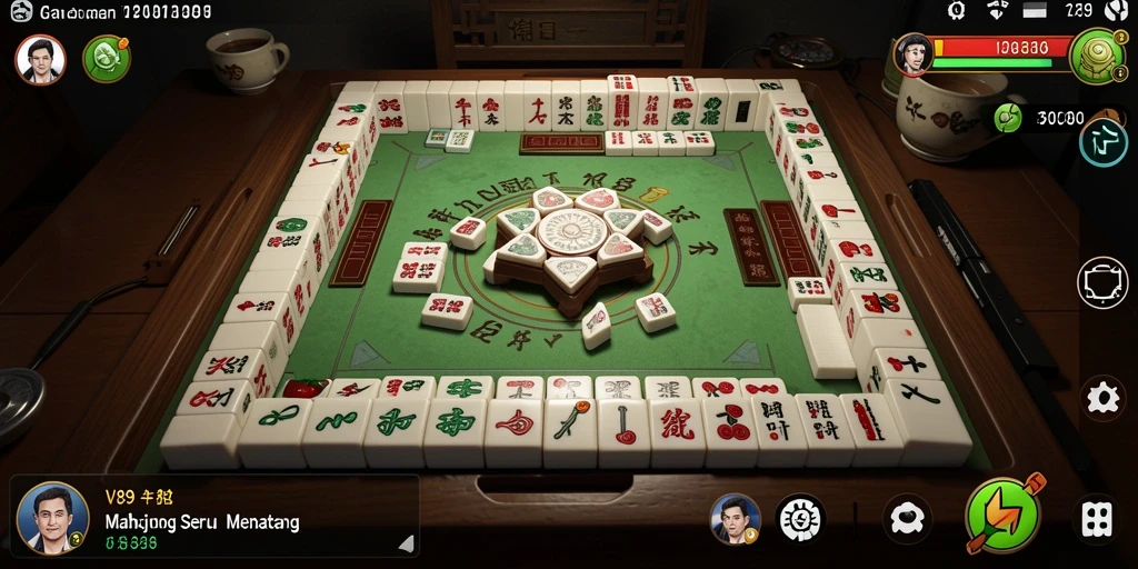 Tampilan gameplay Mahjong yang seru di V89.